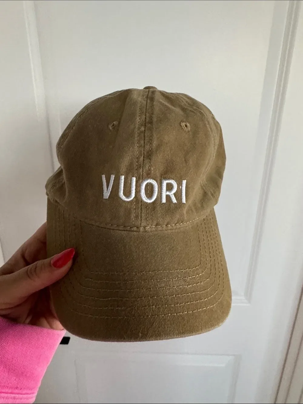 Vuori Logo Baseball Cap - Olive Green with White Stitching